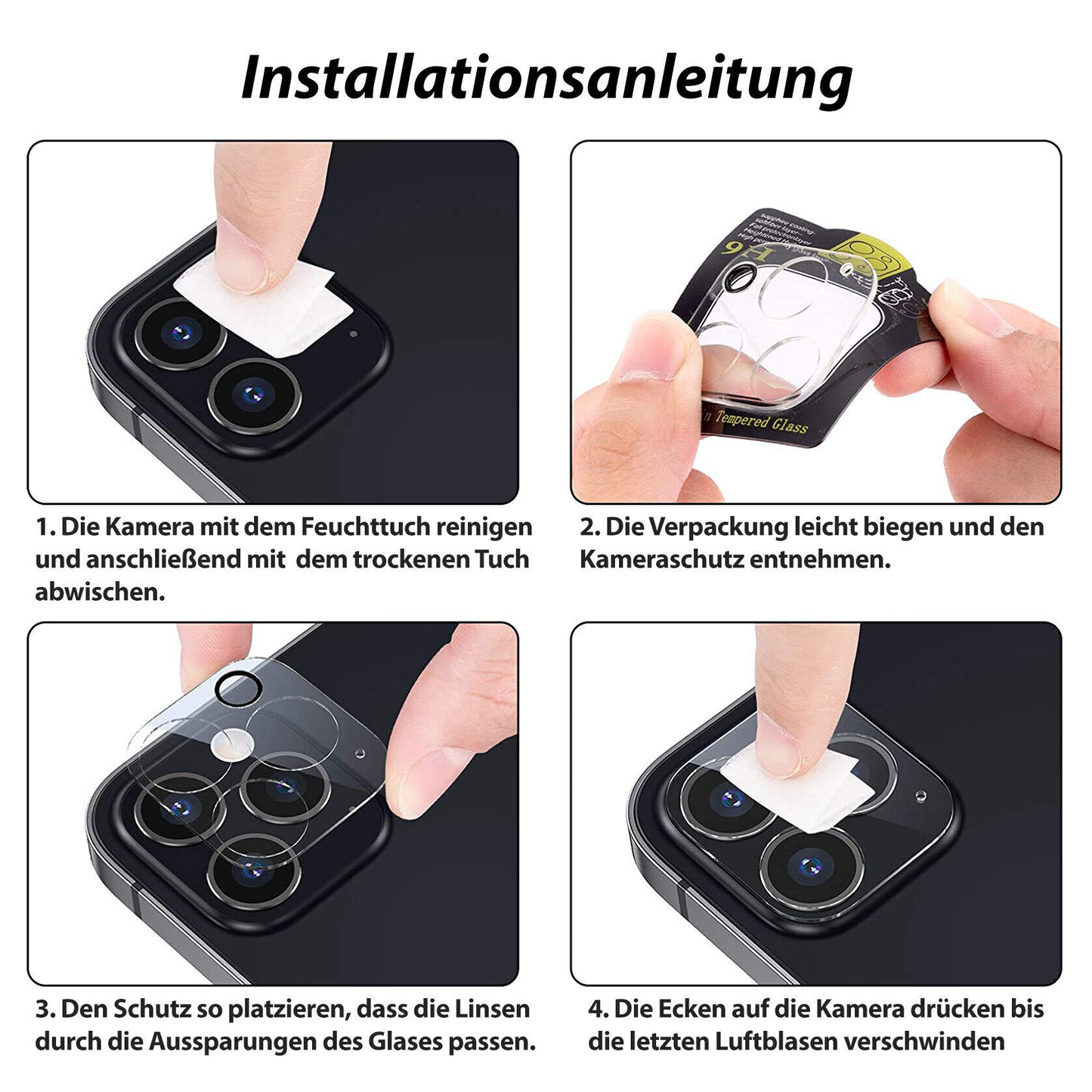 2x Kamera Schutz für iPhone 14 Plus Pro Max Kameraschutz 9H Härte Ultra-HD Klar