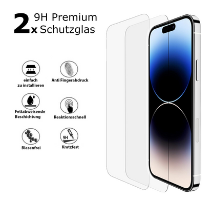 2x Display Panzerfolie iPhone 14 Plus Pro Max Folie +2x 9H Kamera Schutz Glas