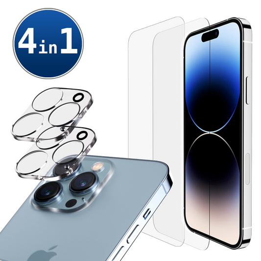 2x Display Panzerfolie iPhone 14 Plus Pro Max Folie +2x 9H Kamera Schutz Glas